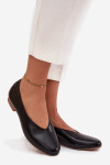Dámské baleríny z eko kůže na ploché podrážce Černé Olyssia 39