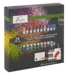 Akrylové barvy 24 ks, paleta, 2 štětce, malířská deska, malířská špachtle