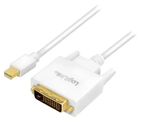 LogiLink Mini DisplayPort - DVI bílá / Kabel / DisplayPort 1.2 / Max. 1920 x 1080 px / 1.8 m (CV0137)