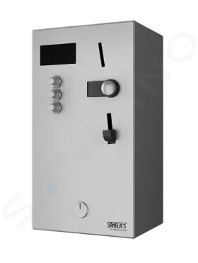 SANELA - Nerezové příslušenství Nástěnný mincovní automat pro 4-12 sprch, interaktivní ovládání SLZA 02N