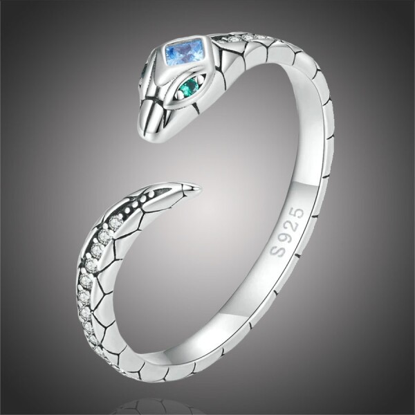 Stříbrný prsten Snake, stříbro 925/1000, had, Stříbrná