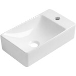 CERANO - Umývátko keramické Sima - závěsné pravé - bílá lesklá - 37,2x21,2 CER-680377