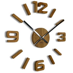 Dumdekorace Unikátní dřevěné hodiny na zeď v barvě dub 50 - 75 cm přírodní