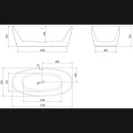 MEXEN/S - Olea volně stojící vana vzor 170 x 80, bílá, sifon a přepad zlatá kartáčovaná 52821708000-55