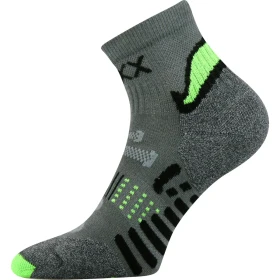 VOXX Ponožky sportovní s ionty stříbra INTEGRA anatomicky tvarované ŠEDÉ S NEON ZELENOU 39-42 108607