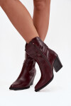 Dámské kotníkové boty na podpatku D8271 Vínová - Sweet Shoes vínová 39