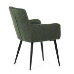 Židle jídelní, zelená látka, černý kov