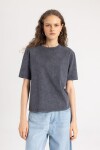 DEFACTO Regular Fit Crew Neck Washed Faded Effect Basic Short Sleeve T-Shirt