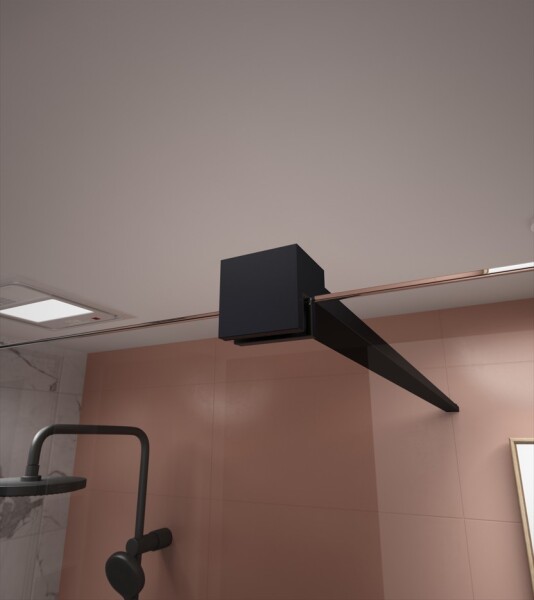 Erga Paris, stabilizační vzpěra pro sprchové zástěny o tloušťce skla 8mm, délka max. 100% 150cm, černá matná, ERG-V02-PARIS-BAR-BK