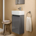 IDEAL STANDARD - Eurovit+ Skříňka s umývátkem, 55x35x20 cm, 1 dvířka, tmavě šedá R0569TI