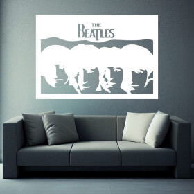 Samolepka The Beatles Barva: bílá, Velikost: 40 x 28 cm