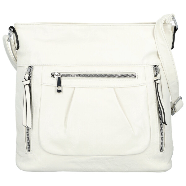 Stylová dámská koženková crossbody kabelka Minja, bílá