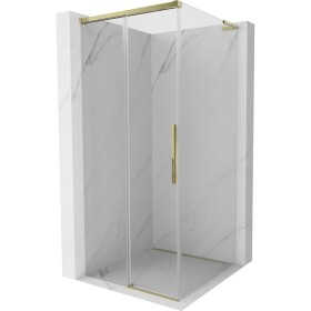 MEXEN/S - Rox L sprchový kout posuvný 90 x 90, transparent, zlato 8C2L-090-090-50-00