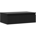 MEXEN/S - Rivel koupelnová skříňka pod umyvadlo 80 cm s deskou, 1 šuplík, reliéf , černá mat 91A20-08023-1-BFC71