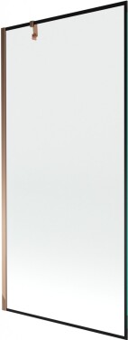 MEXEN/S - Next vanová zástěna FIX 90 x 150, černá dekor, růžové zlato 895-090-000-00-70-60