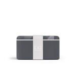 Monbento Svačinový box Monbento Square Graphic Grey 1,7 l, šedá barva, plast