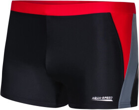 AQUA SPEED Plavecké šortky Dario Black/Red/Grey Pattern 16