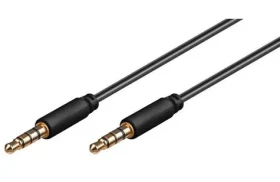 MicroConnect Slim audio kabel 4-pin Jack 3.5mm - Jack 3.5mm 0.5m černá (IPOD011)