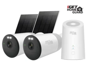 IGET HOMEGUARD HGWNK108402S / Bezdrátový kamerový set / 2K QHD / 10CH NVR / 2x bateriová kamera + solar / PIR / IP66 (75020573)