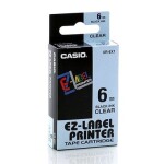 CASIO Páska do tiskárny štítků CASIO XR-6X1 / černý tisk / průhledný podklad / 6mm (XR-6X1)