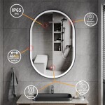 Erga Gwen, oválné LED zrcadlo 60x90cm v černém kovovém rámu, 3 barvy světla, přední osvětlení, vyhřívací podložka proti zapaření, ERG-V01-GWEN-6… ERG-V01-GWEN-6090-BK