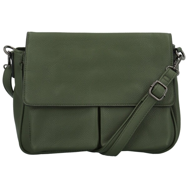 Trendy dámská koženková crossbody kabelka Rosica, tmavě zelená