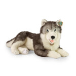 Velký plyšový pes husky ležící 60 cm, ECO-FRIENDLY