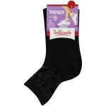 Dámské ponožky s ozdobným lemem TRENDY COTTON SOCKS - BELLINDA - černá 35 - 38