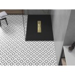 MEXEN/S - Toro obdélníková sprchová vanička SMC 100 x 90, černá, mřížka zlatá 43709010-G