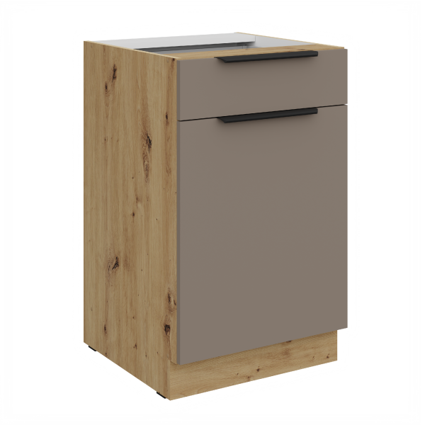Spodní skříňka Aria 50 D 1F 1S BB - Premium Box Barva korpusu: Dub artisan, Barva dvířek: TA - Sandgrau AFM
