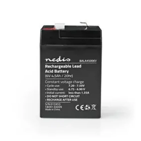 Nedis Dobíjecí olověný akumulátor / Olověné / Dobíjecí / 6 V / 4500 mAh (BALA45006V)
