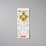 Dortová svíčka srdce zlatá 4ks