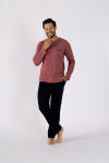 Pánské pyžamo ZIBI 1470 - M-Max bordo s modrou XL