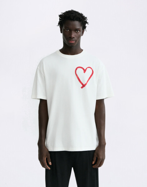 Tričko Thinking MU Tape Heart Aaron Tee WHITE