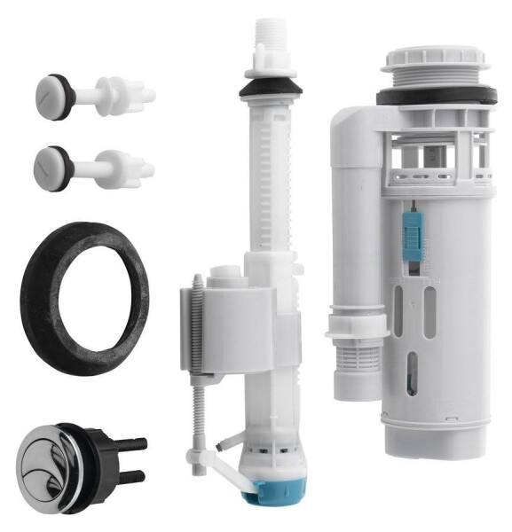 AQUALINE - Splachovací souprava s DUAL tlačítkem, spodní napouštění 1/2", chrom NDPS8812-01