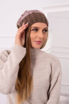 Čepice Paris fleece K213 hnědá+pudrově růžová UNI