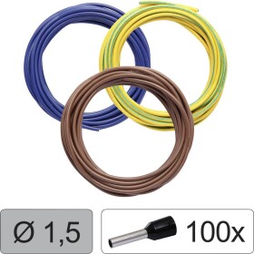 Quadrios 25CW123 Jednotlivá žíla, LiFY, 1.5 mm², modrá, hnědá, žlutozelená, 1 sada