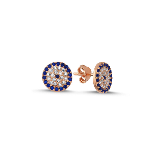 LUNICA Stříbrné náušnice EVIL EYE ROSE 0851