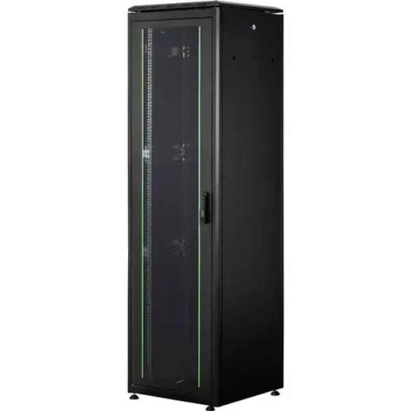 Digitus Unique 42U 2053x600x600mm černá / Rozvaděč / 19" / nosnost 800 kg / skleněné dveře / IP20 (DN-19 42U-6/6-B-1)