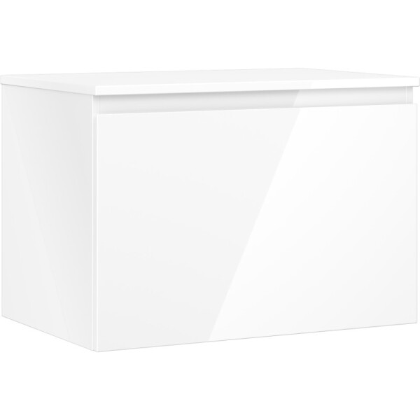 MEXEN/S - Orio koupelnová skříňka pod umyvadlo 70 cm s deskou, 1 šuplík, bílá lesk 91A10-07047-1-BFC00