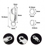 Elegantní ozdobná karabinka ze stříbra - 10 x 4 x 2 mm - 1 ks