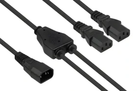 Kabelmeister Y-kabel C14 - 2x C13 černá / Napájecí kabel / 0,3 m (SK1436-S003)