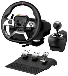 GENIUS GX SpeedMaster X5 FF černá / Sada volantu a pedálů / USB-C / vibrace / řadicí páka / pro PC PS Xbox (31620004400)
