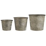 Ib Laursen Plechový obal na květiny Urban Garden L, šedá barva, kov