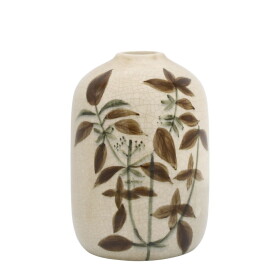 Chic Antique Keramická váza Floral Motif, béžová barva, keramika