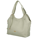 Elegantní dámská koženková kabelka na rameno Mandy, světle zelená