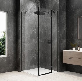 POLYSAN - GLOBE GUN METAL čtvercový sprchový kout 800x800, čiré sklo, pravé GB1080-3215RGM