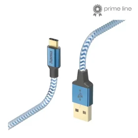 Hama Reflective modrá / Nabíjecí kabel / USB-A - USB-C / 1,5 m / nylon