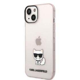 Pouzdro Karl Lagerfeld Choupette Logo iPhone 14 Plus - růžové