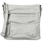 Trendy dámská koženková crossbody kabelka Tizia, světle šedá